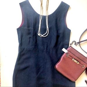 Navy Ann Taylor sheath dress w/ taffeta lining